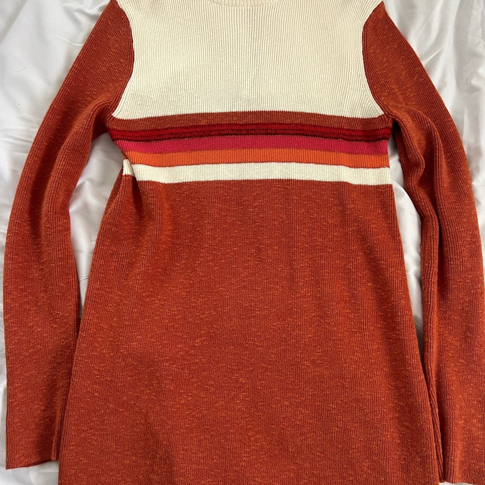 Colorblock Sweater in Cream and Orange